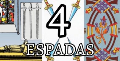 significado de la carta del cuatro 4 de espadas en el tarot