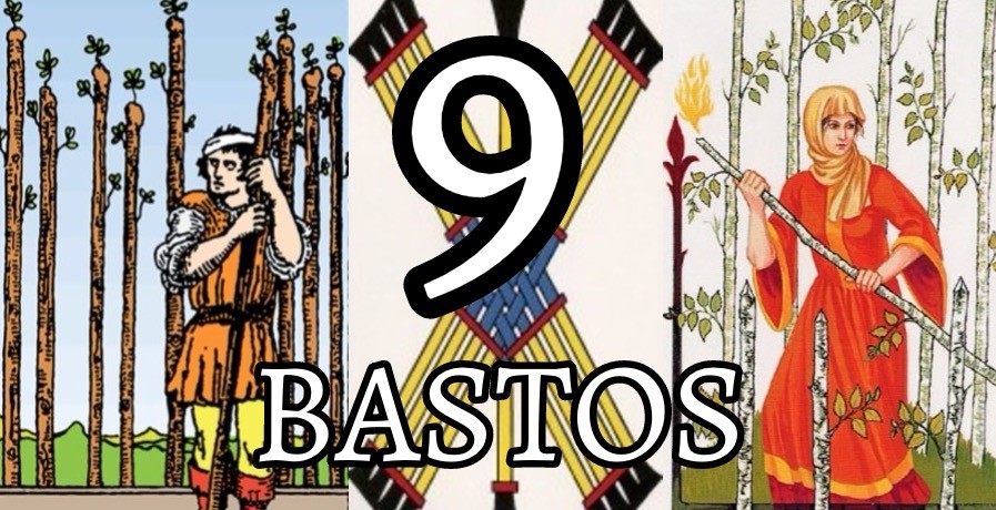 significado de la carta del nueve 9 de bastos en el tarot